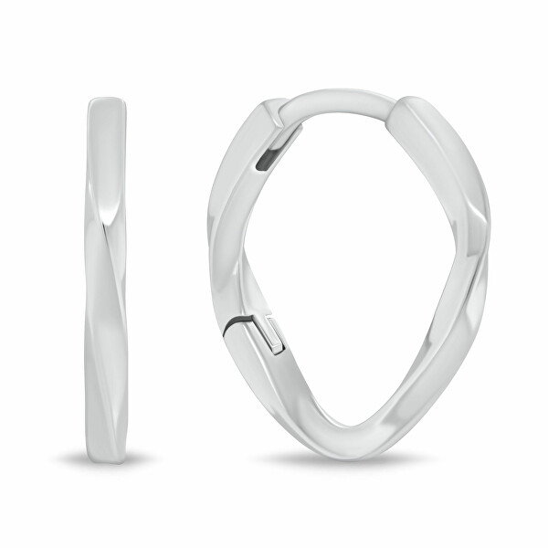 Minimalistické stříbrné náušnice s krouceným designem EA1215W