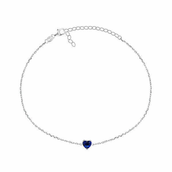 Bracciale minimal in argento Cuore blu BRC30WB