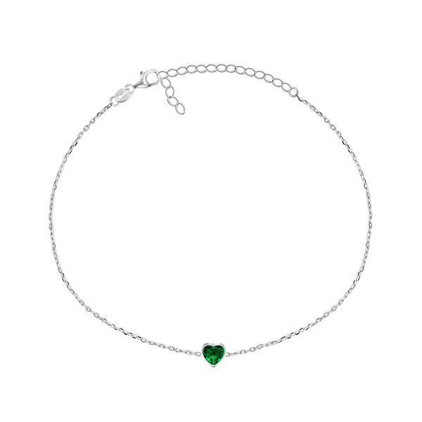 Bracciale minimal in argento Cuore verde BRC30WG