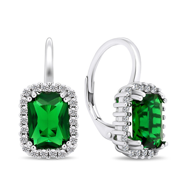 Splendidi orecchini in argento con smeraldi EA400WG