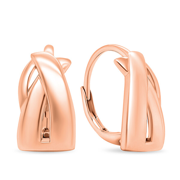 Moderni orecchini pendenti placcati in oro rosa EA534R