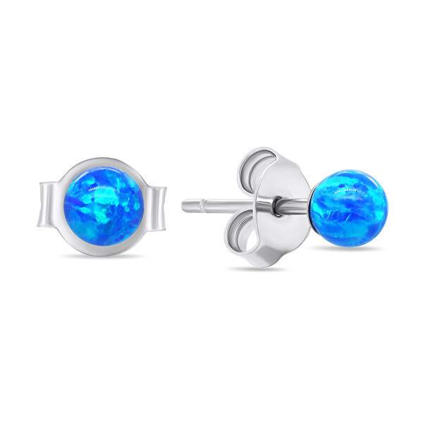 Kék ezüst fülbevaló szintetikus opálokkal EA625WB