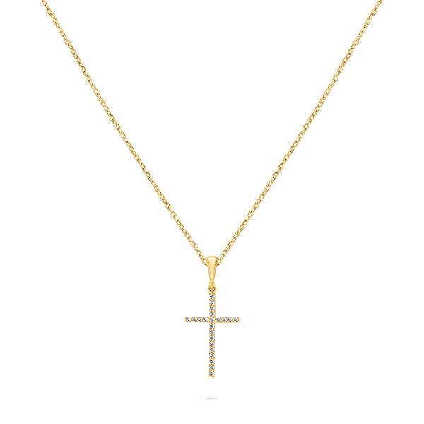 Nadčasový pozlacený náhrdelník Křížek NCL50Y