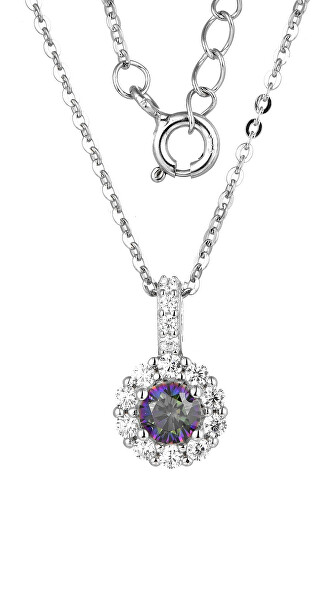Nádherný strieborný náhrdelník s dúhovým topazom Mystic Stone SP04664A (retiazka, prívesok)