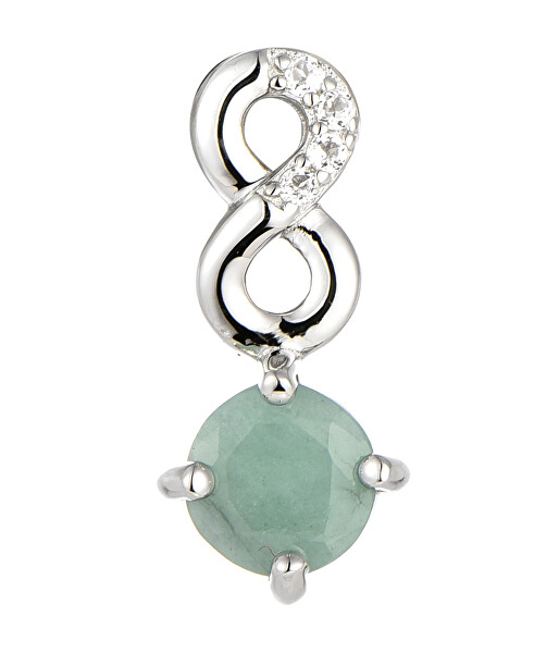 Nádherný stříbrný náhrdelník se smaragdem SP08339D (řetízek, přívěsek)