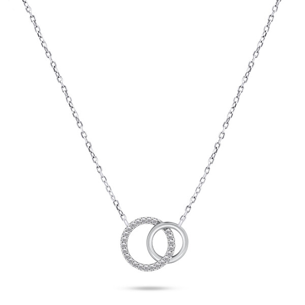 Nádherný stříbrný náhrdelník se zirkony NCL100W