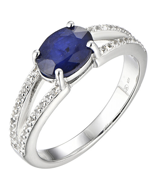 Nádherný strieborný prsteň so zafírom Precious Stone SR09004B