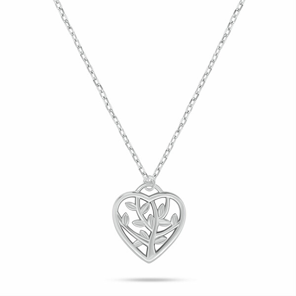 Collana raffinata in argento Cuore floreale NCL182W