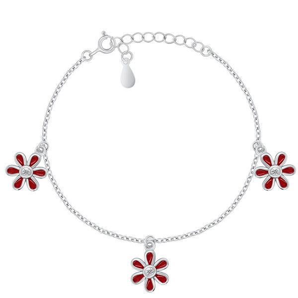 Bracciale raffinato in argento con fiori BRC149WR