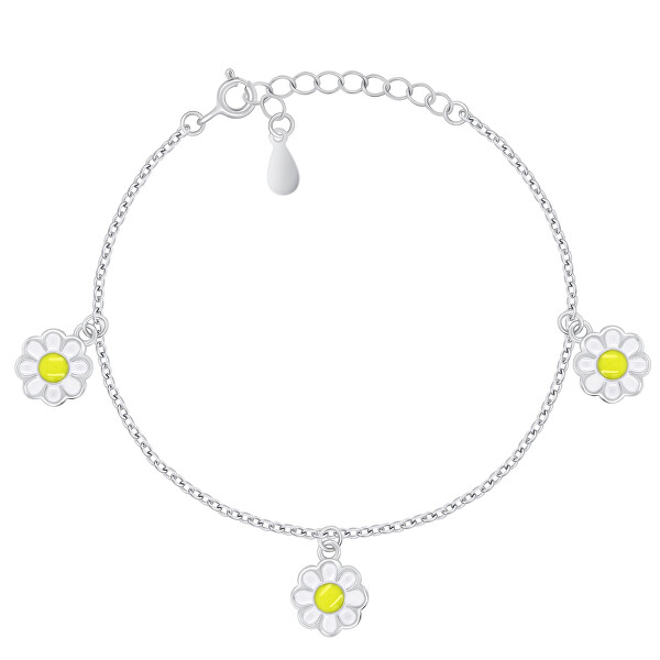 Bracciale raffinato in argento con fiori BRC154W