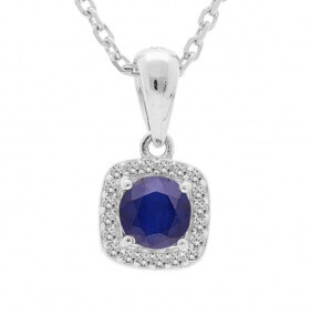 Očarujúce strieborný náhrdelník so zafírom CL-FS-5658S (retiazka, prívesok)