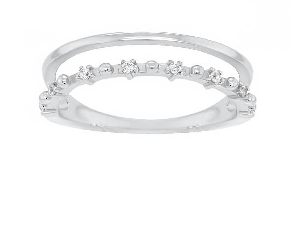 Affascinante anello in argento con zirconi GR043W