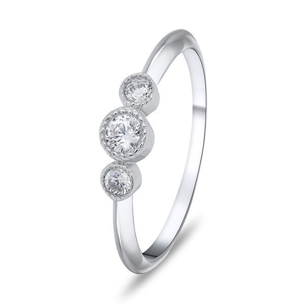 Affascinante anello in argento con zirconi RI016W