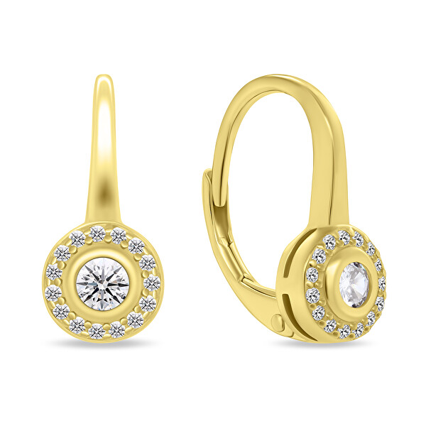 Affascinanti orecchini placcati in oro con zirconi LME256Y