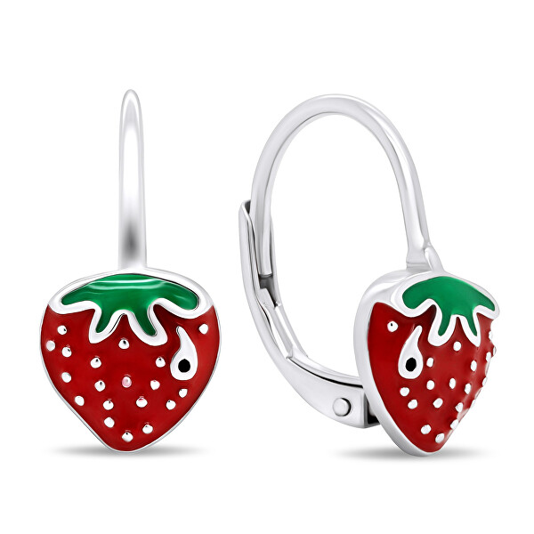 Schöne silberne Ohrringe Erdbeeren EA436W