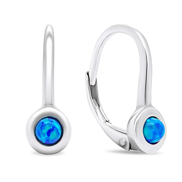 Bájos ezüst fülbevaló szintetikus opálokkal EA365WB