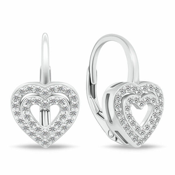 Affascinanti orecchini a cuore in argento EA111W