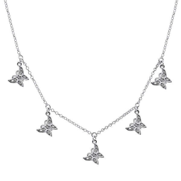 Půvabný motýlkový náhrdelník ze stříbra NCL16W