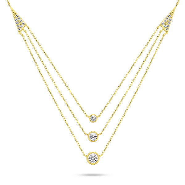 Pôvabný pozlátený náhrdelník so zirkónmi NCL147Y