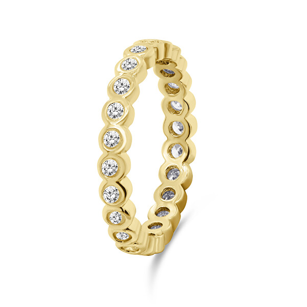 Gyönyörű aranyozott cirkóniumkövekkel kirakott gyűrű RI050Y
