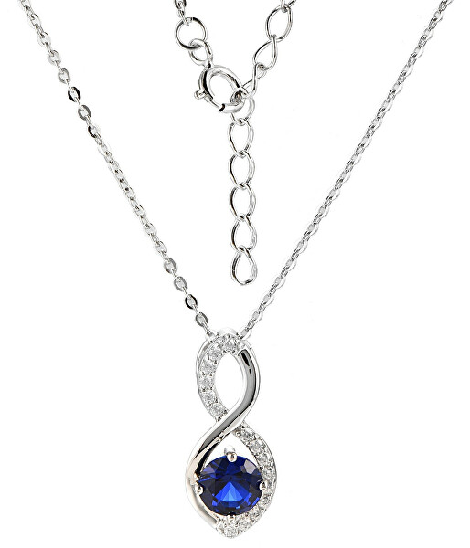 Affascinante collana in argento con zaffiro SP08340B (catena, pendente)