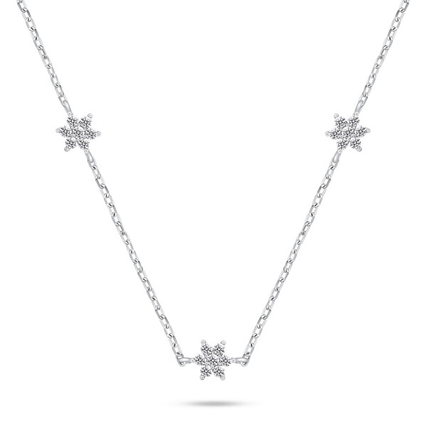 Půvabný stříbrný náhrdelník se zirkony NCL109W