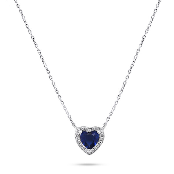 Pôvabný strieborný náhrdelník Srdce so zirkónmi NCL101WB