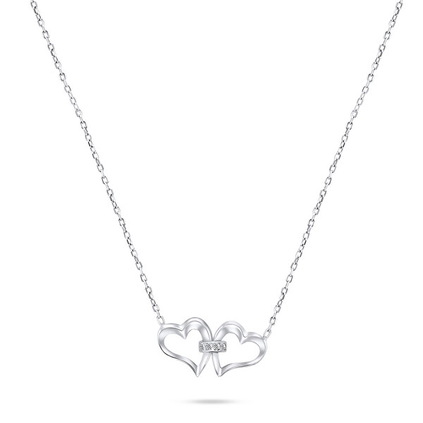 Půvabný stříbrný náhrdelník Srdíčka NCL32W
