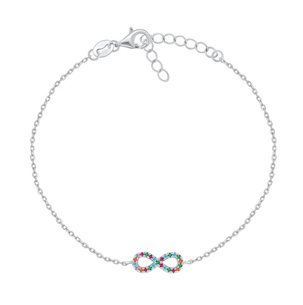 Braccialetto in argento con zirconi colorati Infinito BR42WRBW