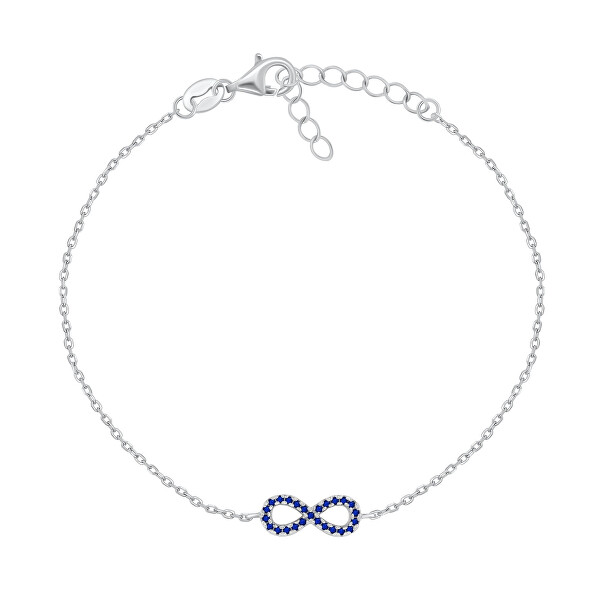 Braccialetto in argento con zirconi blu Infinito BR42WB