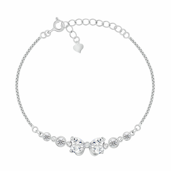 Splendido bracciale in argento Fiocco con zirconi BRC175W