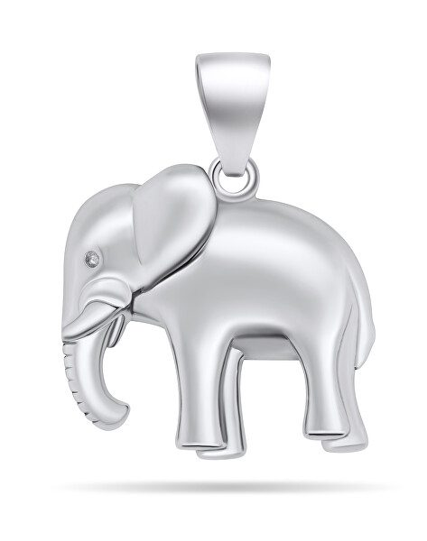 Affascinante pendente in argento portafortuna Elefante PT73W