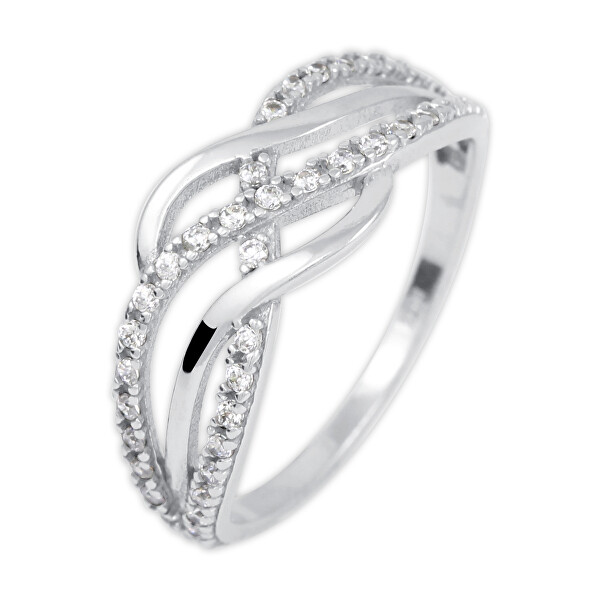Půvabný stříbrný prsten se zirkony 426 001 00512 04