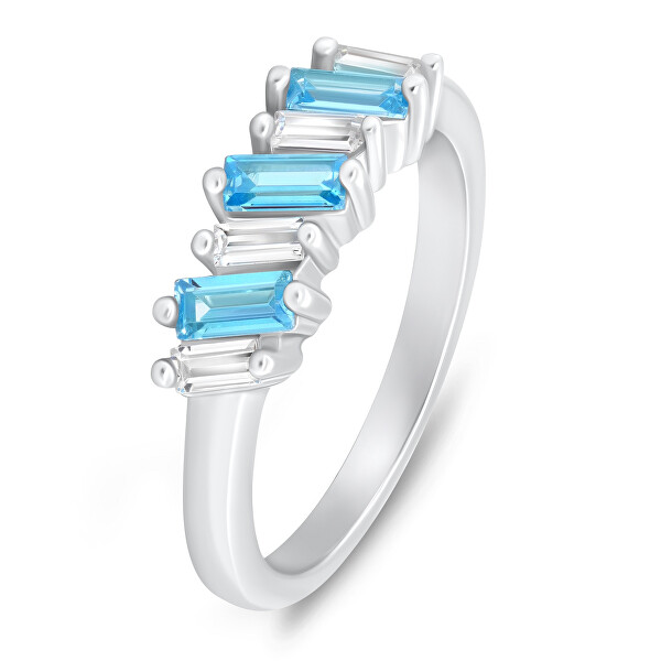 Affascinante anello in argento con zirconi RI101W