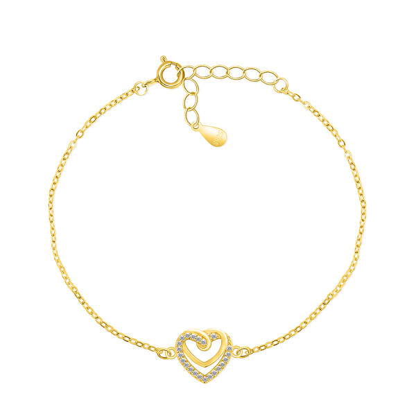 Romantisches vergoldetes Armband mit Herzen BRC62Y