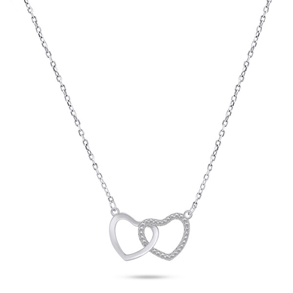 Romantický strieborný náhrdelník so zirkónmi NCL91W
