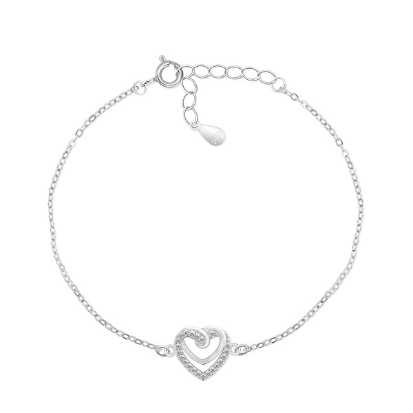 Romantikus ezüst karkötő szívvel BRC62W