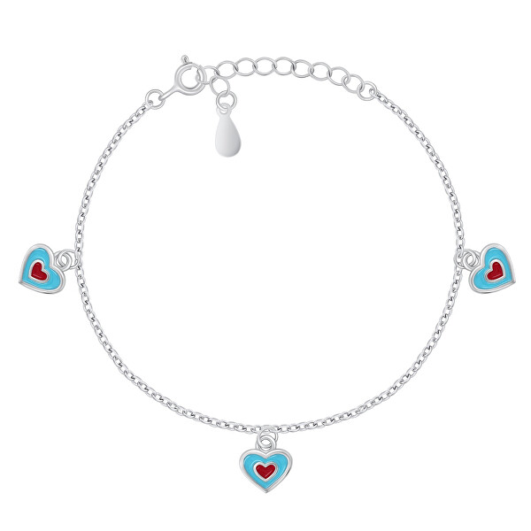 Romantico bracciale in argento con cuoricini BRC153W