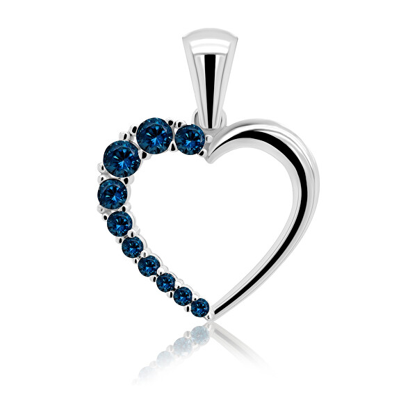 Romantico pendente in argento con zirconi blu scuro PT42WB