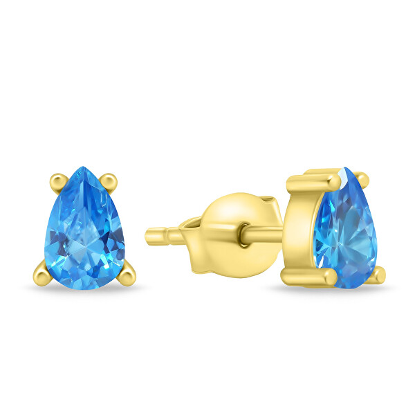 Schicke vergoldete Ohrringe mit blauen Zirkonen EA860YAQ