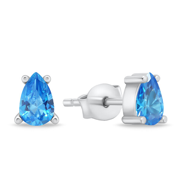 Bájos ezüst fülbevaló kék cirkónium kövekkel EA860WAQ
