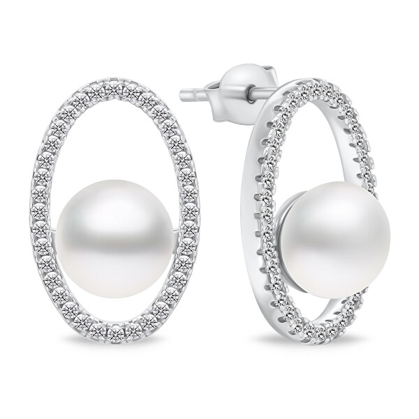 Orecchini eleganti in argento con perle EA910W