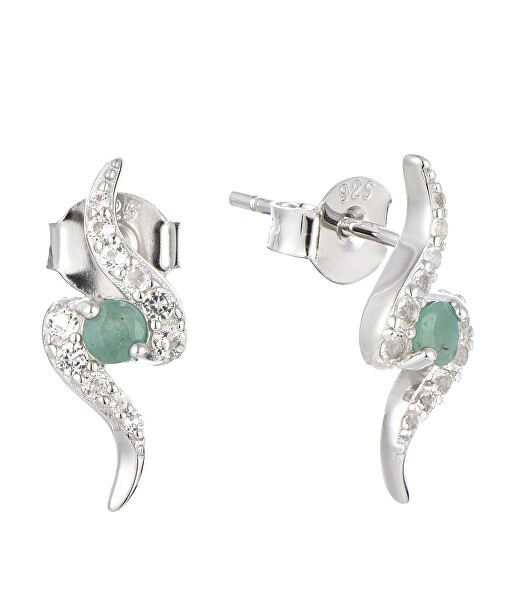 Incantevoli orecchini in argento con smeraldi Precious Stone SE09091D