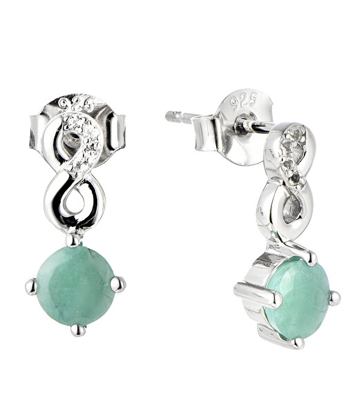 Scintillanti orecchini pendenti in argento con smeraldi Precious Stone SE09088D