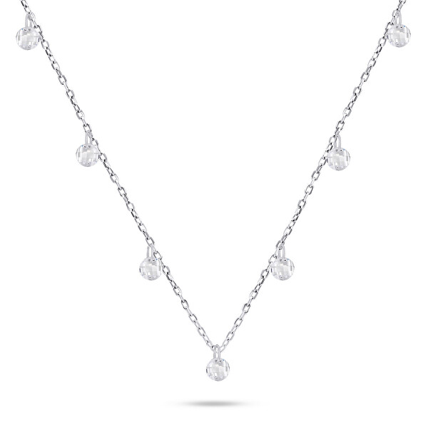 Okouzlující stříbrný náhrdelník se zirkony NCL94W