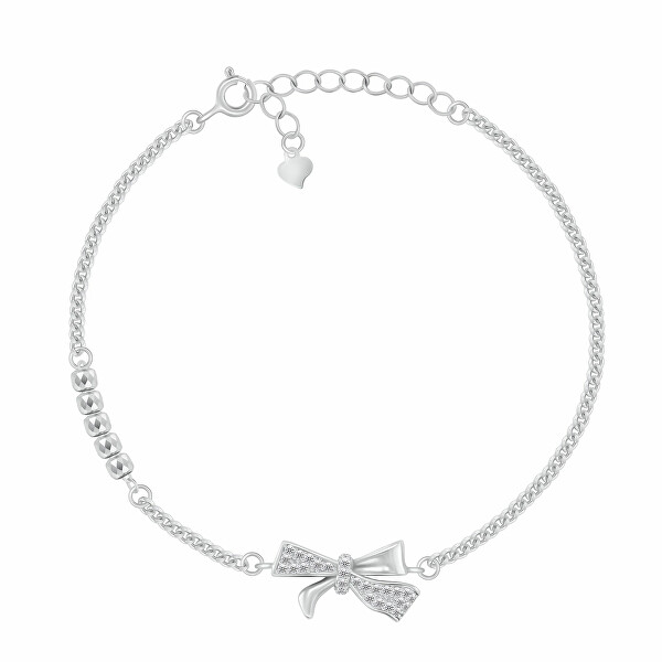 Bracciale elegante in argento Fiocco con zirconi BRC163W