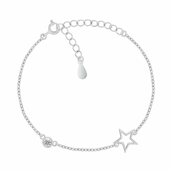 Bracciale in argento con stella e zircone BRC146W