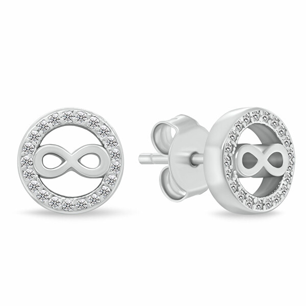 Stříbrné pecky Nekonečno se zirkony EA1241W