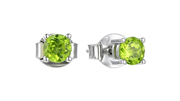 Cercei tip stud din argint cu peridot SE10230B