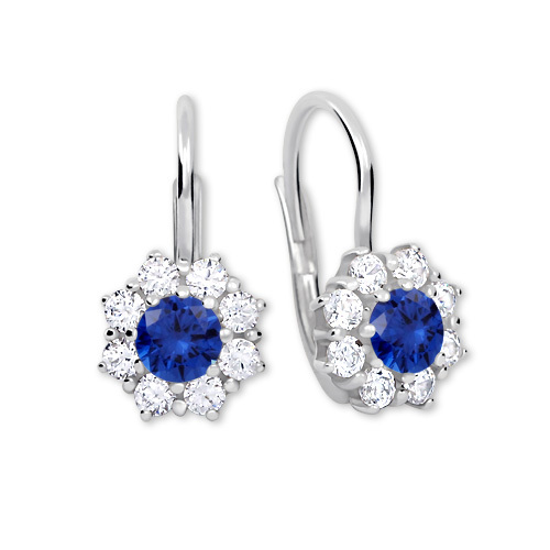 Silber Ohrringe mit Kristallen 436 001 00322 04 blau